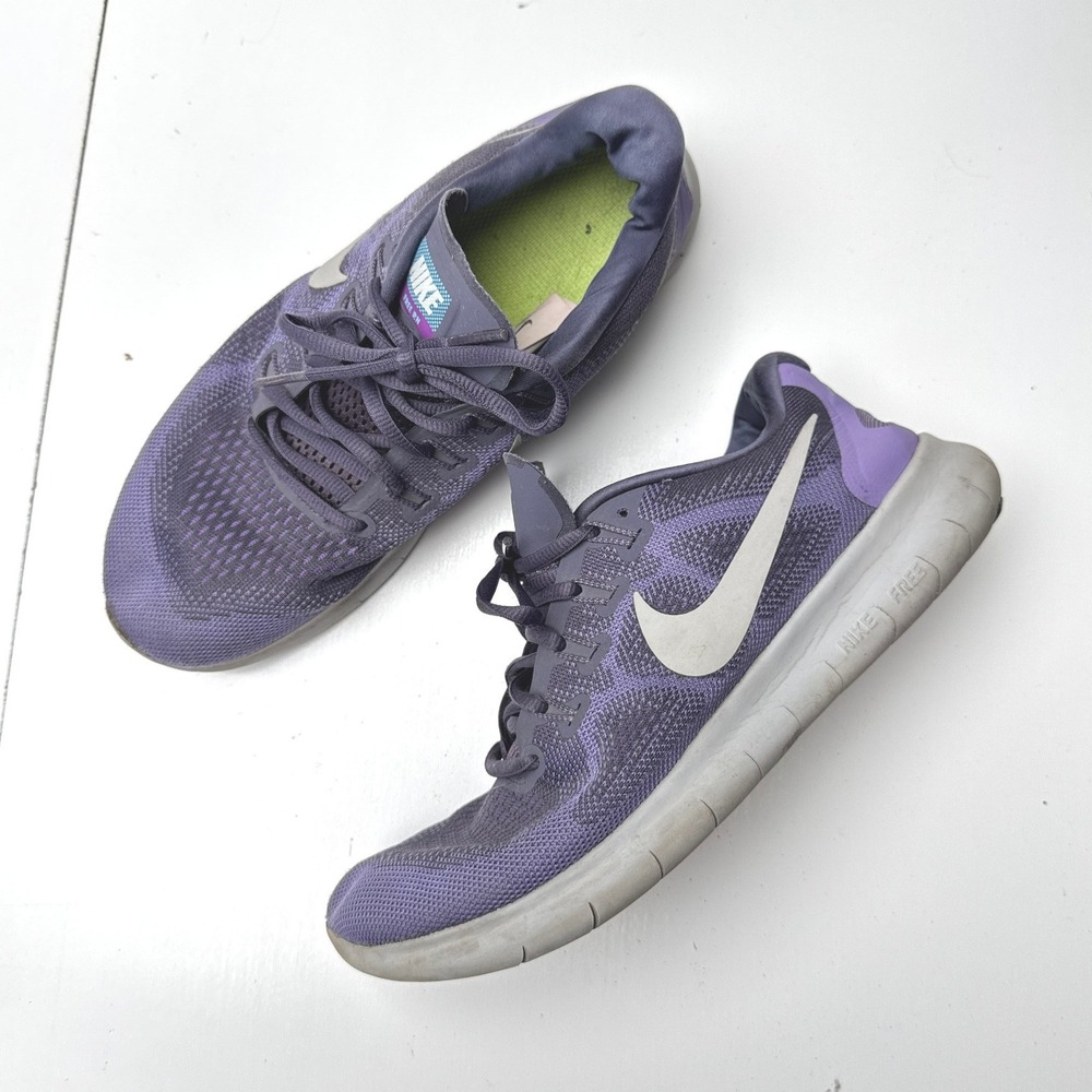 Nike Free RN 2017 Womens Running Shoes Purple Silver 880840-500 Size 8